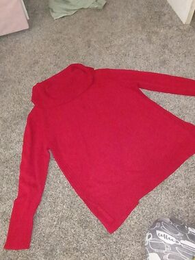 SO Women's Bright Red Cowl Neck Sweater
